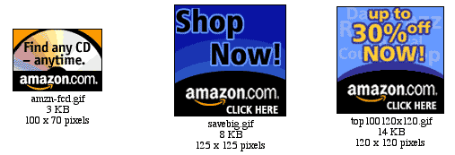 imagen de amazon con logos y botones para poner enlaces a su site