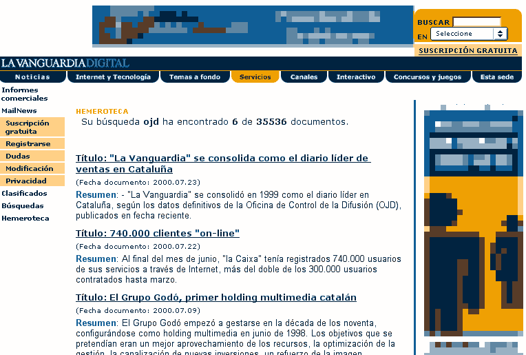 como se presentan los resultados en la Vanguardia